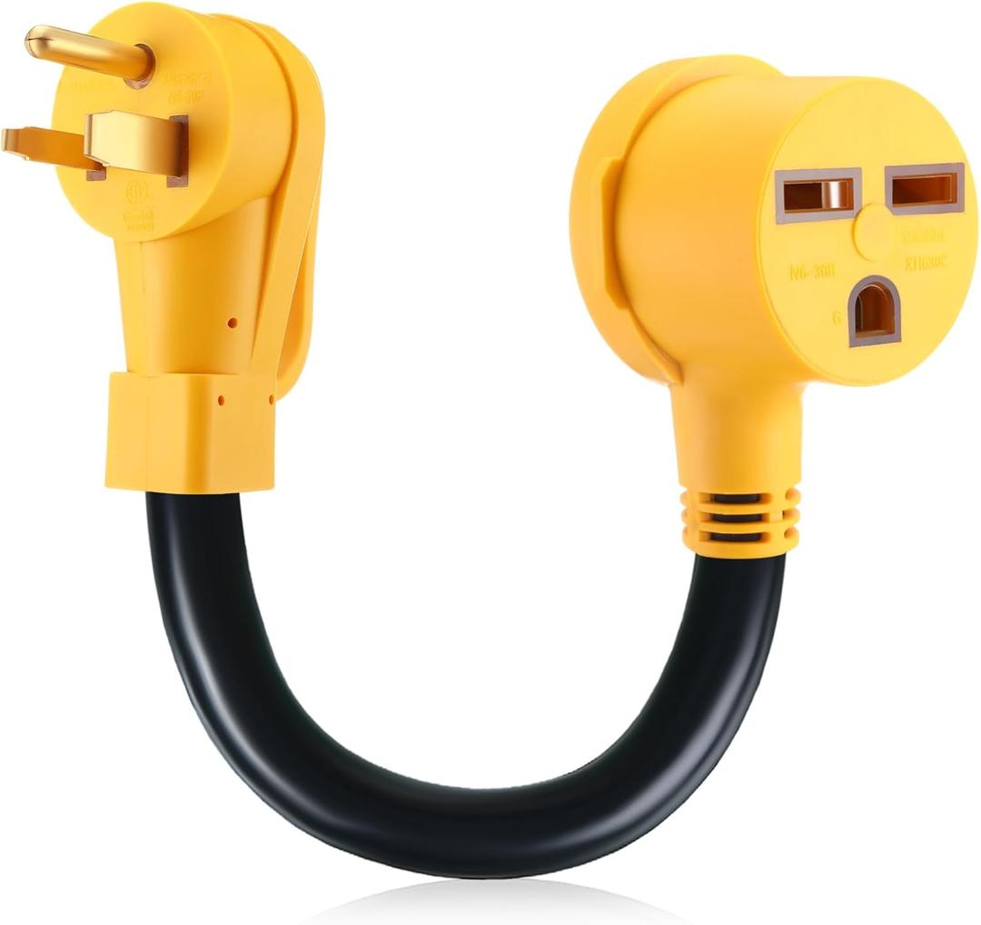 4 Prong to 3 Prong Dryer Adapter Compatible with NEMA 6-50P to 6-30R 240V 50 Amp Male Plug 30 Amp Female Receptacle Heavy Duty Dryer Plug Adapter Generator EV Charger Cord Power Adapter, ETL Listed