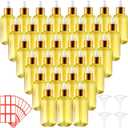 Dandat 50 Pack 4 oz Glass Dropper Bottles Leakproof 120 ml Glass Tincture Bottles with Eye Droppers, 4 Funnels, 54 Labels for Essential Oil Perfumes Hair Oil(Yellow)