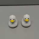 Ceramic Cute Yellow Duck Chopsticks Holder Miniature Cartoon Animal Chopstick Rest Rack for Dinner Spoon Fork Knife Tableware(A,White), 2 Pack