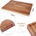 Large Acacia Wood Cutting Boards for Kitchen, 24 x 18 Inch Extra Large Wooden Cutting Board with Juice Groove, Reversible Butcher Block Cutting Board for Meat and Veggies