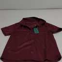  Spring&Gege Boys' Short Sleeve Dress Shirts Wrinkle-Free Sateen Formal Uniform Solid 8, Maroon 