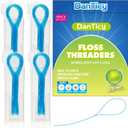 Floss Threaders, Deep Clean Dental Floss Threader for Braces, Bridges, and Implants 200PCS(4Pack),Blue