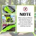 Retractable Ratchet Straps (4-Pack) - Heavy Duty Auto Slow Retraction Tie Down Straps - 1 Inch x 13 Feet (1,800lb Break Strength) for Truck, Cargo Trailer, Motorcycle, ATV, UTV - Green