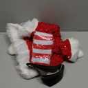 Geyoga Women's Santa Claus Costume Set Velvet Dress with Belt Women's Xmas Striped Tights Santa Hat Set Dress Cosplay(Small, Red Sequin)