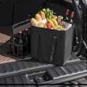 Reusable 6 Cup Drink Carrier with Handle and Insulated Food Delivery Bag, Portable Plastic Cup Caddy, 26L Grocery Cooler Box for Car Delivery, Travel, Picnic