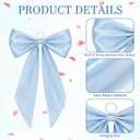 Crowye Giant Satin Bow Set for Wall Decor 40 x 24 Inch Baby Blue Bow with 6 Pcs 23 x 12 Inch Oversized Large Blue Coquette Bows for Baby Shower Wedding Bridal Shower Coquette Party Backdrop Decor