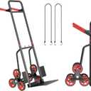 Stair Climbing Cart, 440 lbs Capacity Stair Climber Dolly, Hand Truck with Stair-Climbing Wheels & One-Touch Retractable Handle, Thickened Upgraded Steel Tube Folding Stair Climbing