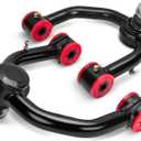 2-4 Inch Upper Control Arms for Toyota Tacoma 4Runner Prerunner, 2pcs Black Adjustable Tubular Suspension Control Arm with Greaseable Ball Joint Set PU Bushings for N180 Lifted Truck Replace OEM UCA's