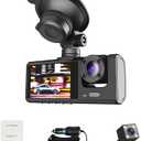 Shkalacar Dash Cam Front & Inside & Rear Camera, 1080P DVR Car Dashboard Camera with Night Vision 2 Inch Screen Dashcam Support Night-Vision Loop Recording One-Key Lock