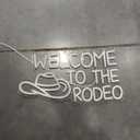Welcome To The Rodeo Neon Sign Cowboy Neon Light For Wall Decor Dimmable LED Signs Welcome To The Rodeo Light Up Signs Living Room Man Cave Bar Recreation Room Decoration, Cowboy Gift for Men, Women