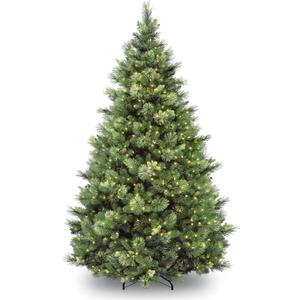 National Tree Company 6.5 ft Pre-Lit Carolina Pine Artificial Christmas Tree, 650 Clear Lights, 911 Tips, Includes Stand, Green