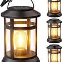 Solar Lanterns Outdoor Waterproof: 4 Pack Hanging Solar Lights for Outside Patio Porch Garden Tabletop Decor - Bright LED Warm White Solar Powered Lighting - Unique Gardening Lovers Mom Gifts