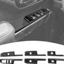 for Silverado Window Switch Door Panel Trim Cover for Chevy Silverado/GMC Sierra 2019-2021 Black Wood Grain Interior Accessories 6pcs