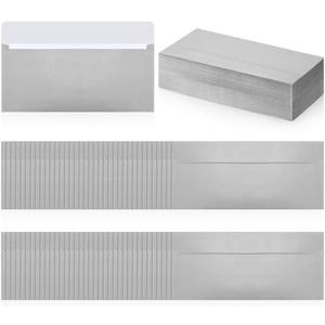 TaoBary 200 Pcs #10 Silver Envelopes Business Envelopes Letter Size 4-1/8 x 9-1/2 Inch Self Adhesive for Office Check Letter Mailing Invoices New Year Valentine Wedding Graduation Party Supplies