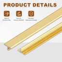 Uxcell 3Pcs Aluminum T Molding Floor Transition Strip, 3 FT x 0.47 Inch Floor Divider Trims, Thresholds Strips for Doors and Joining Flooring Gap, Laminate, Wood, Tile, Vinyl, Gold