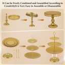 12 Set of Gold Cake Stand, Metal Gold Cupcake Stand and Bases para Postres de Mesa, Elegant Gold Dessert Stands for Party and Wedding, Easy to Clean Desert Table Display Set