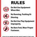 Aluminum Vertical Metal Sign Multiple Sizes Playground Rules Activity Parks and Campground with Border Weatherproof Street 18x24Inches