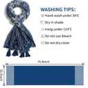 Scarf for Women Lightweight Soft Floral Leopard Printed Scarves Fall Winter Fashion Shawl Wrap with Fringe (Blue)