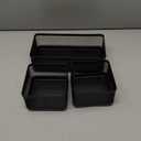 1InTheOffice Desk Baskets and Organizers Tray, Black Mesh Tray, Black Wire Mesh, 3-Compartment Stackable
