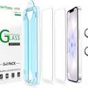 amFilm Auto-Alignment OneTouch for iPhone 17e [6.1''] Screen Protector + Camera Lens Protector, Tempered Glass, 30 Seconds Installation, Bubble Free, Case Friendly, Anti-Scratch 2 Pack