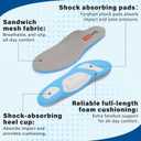 Arch Support Insoles for Plantar Fasciitis, Flat Feet,Pain Relief,Orthotic Shoe Inserts with 3 Height Adjustable Arch Pads for Women Men,M10-10.5/W11-11.5