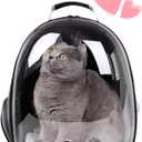 Cat Backpack Bubble, Cats and Dogs Pet Carrier Hard, Suitable for Cats Traveling Cat Bag Carrier, Transparent Outdoor Waterproof Spacecraft Pet Backpack Carrier(Black)