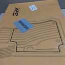 3W Floor Mats Fit for Jeep Wrangler 4XE 2021-2025 2026 Hybrid 4 Door (Non JL or JK), Black All-Weather TPE Floor Liner for 1st and 2nd Row Full Set Car Mats, Grey Logo