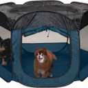 Furhaven Portable Dog Playpen Cat Tent, Pet playground/kennel foldable indoor outdoor zippered puppy crate - Sailor Blue, Extra Large