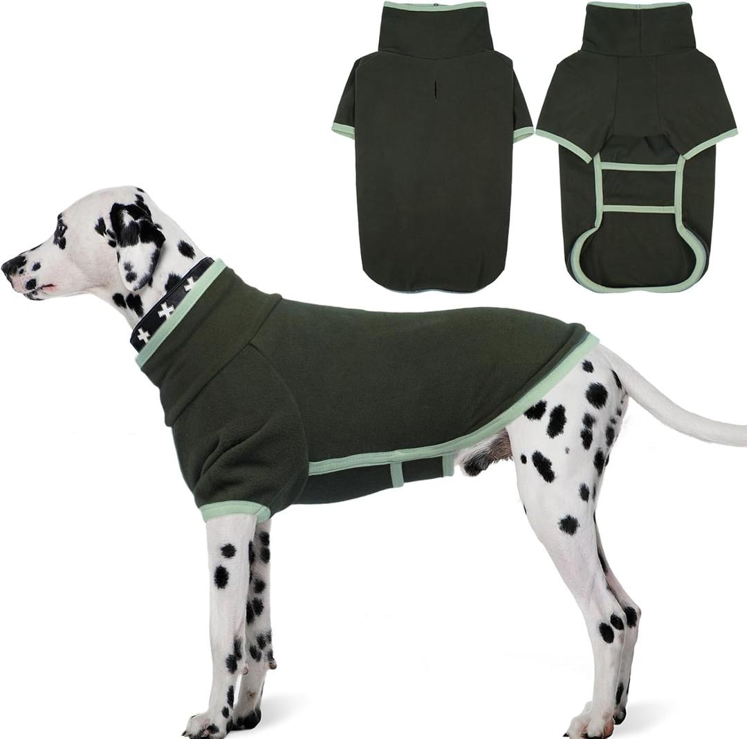 Dog Warm Sweater,Turtleneck Pet Fleece Sweaters,Stretchy Comfortable Sweater for Puppy,Doggy Sweatshirt with Sleeves Soft Pullover Sweatshirt 3XL ArmyGreen