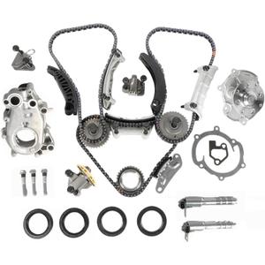 Timing Chain Kit Oil Pump Water Pump 3.6L 3.0L Fit for 08-15 Equinox Traverse Camaro Impala, for Pontiac 07-09 for Saab 07-11, for Saturn 07-10 for CTS/XTS/SRX/ATS 07-15 Engine Parts w/VTC Solenoid