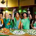 QZYL 50 PCS St Patricks Day Decorations, Large Oval Paper Plates, Green Disposable Plates Irish Lucky Shamrock Dinner Plates Tableware Dinnerware St Patrick's Day Party Supplies Table Decor