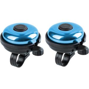 Classic Bike Bell, Aluminum Bicycle Bell, Loud Crisp Clear Sound Bicycle Bike Bell for Adults Kids ((Blue, Blue-Right Hand Use-2 Pack))