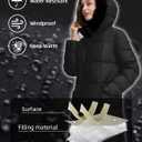Fengbay Long Puffer Coat Women Down Jacket Parkas Waterproof Warm Long Winter Coats for Women With Hood (Black, S)