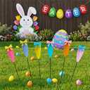 6 Packs Carrot Decorative Garden Stakes Easter Decorations,Cute Carrot Metal Yard Signs,Happy Easter Decorations Outdoor Yard for Spring Home Outside Lawn Front Porch Lawn Backyard Decor