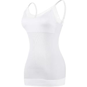 V Neck Compression Tank Tops for Women Tummy Control Shapewear Cami Shaper Seamless Body Shaping Tank Tops Lace (White, S)