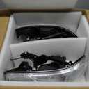LED DRL Headlights Assembly Compatible with 1999-2007 GMC Sierra / 2000-2006 Yukon XL 1500 2500 Excluding Denali Vehicles Clear Reflector Chrome Housing
