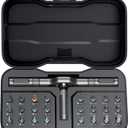 24 in 1 Magnetic Screwdriver Set, Ratchet Screwdriver Set Magnetic, DIY Ratchet Handle Detachable Versatile Toolkit for PC, Furniture, Bicycle (Black)