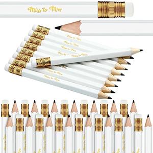 60 Pieces Bridal Shower Game Pencils Wedding Pencils Pre Sharpened Mini Short 4 Inch Game Bridal for Wedding Shower Favors Presents Gifts Golf Classroom School(Novel)