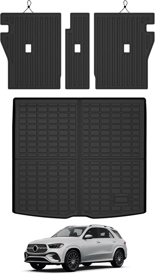 Mixsuper Cargo Liner for Mercedes-Benz GLE Class 2020-2026, All Weather Trunk Mat Backrest Mat TPE Back Seat Cover Protector for GLE SUV 5 Passenger Accessories
