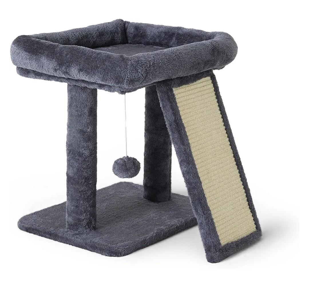 17.1-inch Small Cat Tree Tower with Scratching Post for Indoor Cats,Grey