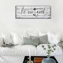 Be Our Guest Sign Canvas Wall Art, 40"x 16" Inspirational Quotes Signs Canvas Painting Artwork, Canvas Print Wall Decor for Living Room Bedroom Home Farmhouse (Grey)