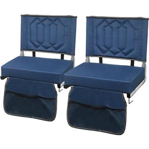 Stadium Seats for Bleachers with Back Support, Bleacher Seats with Backs and Cushion Wide, Portable Folding Comfort Stadium Chair with Shoulder Strap, Carry Handle, Storage Pockets, Navy, 1Pack