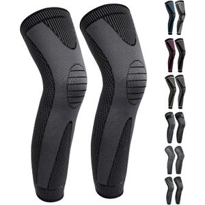 Full Leg Sleeves Long Compression Leg Sleeve Knee Sleeves Protect Leg, for Man Women Basketball, Arthritis Cycling Sport, Size: 2X-Large (1 Pair)