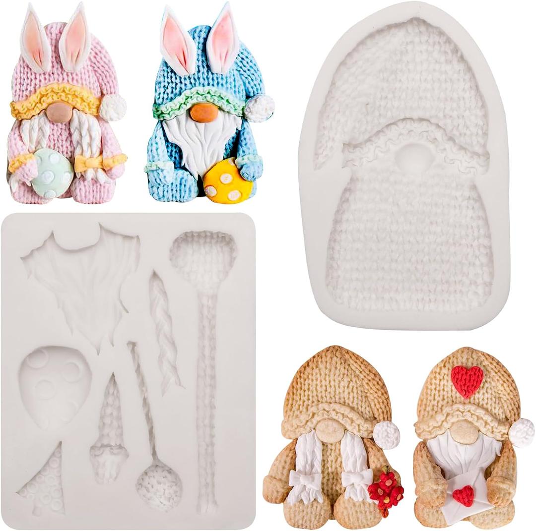 Christmas Knitted Gnome Chocolate Molds Fondant Molds Kitchen Baking Molds for Cake Decoration Cupcake Topper Candy Sugar Craft Gum Paste Clay Resin Set of 2 Christmas Knitted Gnome Chocolate Molds Fondant Molds Kitchen Baking Molds for Cake Decoration Cupcake Topper Candy Sugar Craft Gum Paste Clay Resin Set of 2