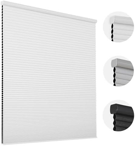 Joydeco Cellular Shades Cordless, 35 Inch Wide Blackout Cellular Blinds for Windows, Waterproof Honeycomb Blinds White Window Coverings for Bedroom, Living Room, Office, Kitchen