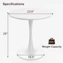 White Round Dining Table for 2 Person, 24 Inch Small Tulip Table with Pedestal for Living Room, Mid Century Modern Kitchen Tables for Office, Bistro, Pub, Bar, Wood Circle Cafe Tables,mesas de comedor