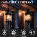 Outdoor Chandelier for Porch, 3-Light Farmhouse Vintage Outdoor Pendant Light Lantern, Black Hanging Porch Ceiling Light Fixture with 3 E12 Sockets for Patio, Entryway, Gazebo