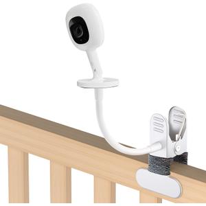 Portable Baby Monitor Mount Compatible with Nanit Smart Pro Baby Monitor & Flex Stand,8inches Flexible Arm with Adjustable Clip Secure Crib,Baby Camera Mount Without Tool or Wall Damage