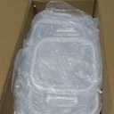 Soup Containers with Lids Glass 32 oz, 4 Cup Borosilicate Glass Food Storage Containers, Microwave & Freezer Safe Jars, Small Square Meal Prep Bowl for Salad, Fruit, Lunch, Ice Cream, Travel, 4 Pack (Transparent)