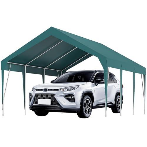 Garvee 13'X20' Carport with Upgraded Frame, Portable Car Canopy with Adjustable Height 9.3-10 FT, Waterproof & UV-Resistant Garage Shelter for Cars, Boats, Truck